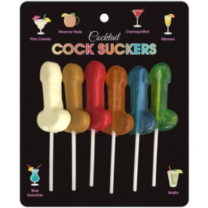 six lollipops in the shape of penises